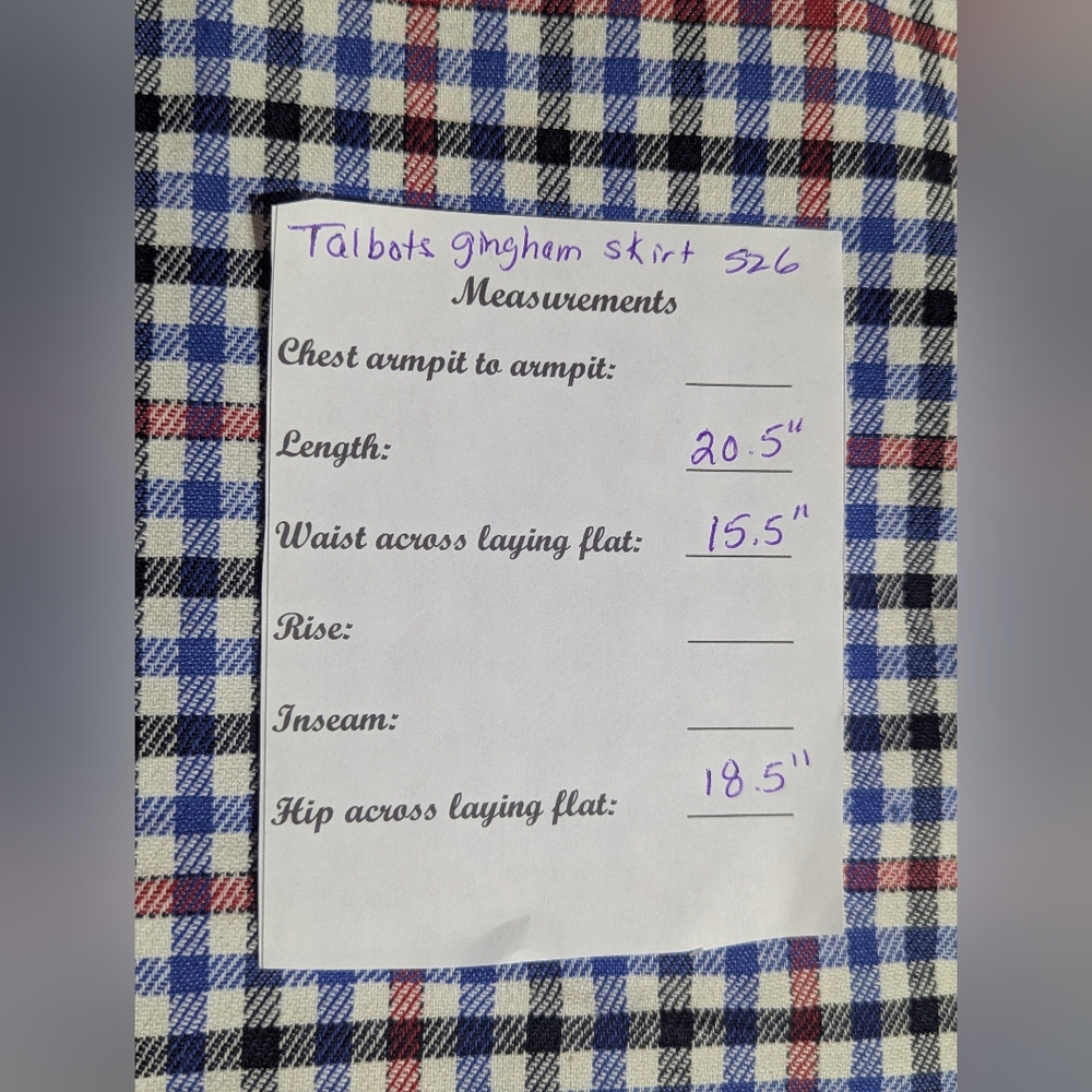 Talbots Red White Blue Gingham Plaid Skirt Office Business Casual Skirt Size 6 - Picture 12 of 14